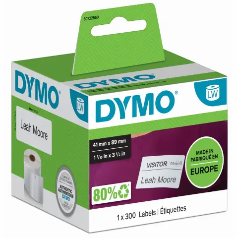Dymo etykieta do drukarek LW 11356 biaĹ‚a, papierowa, 89mm/41mm
